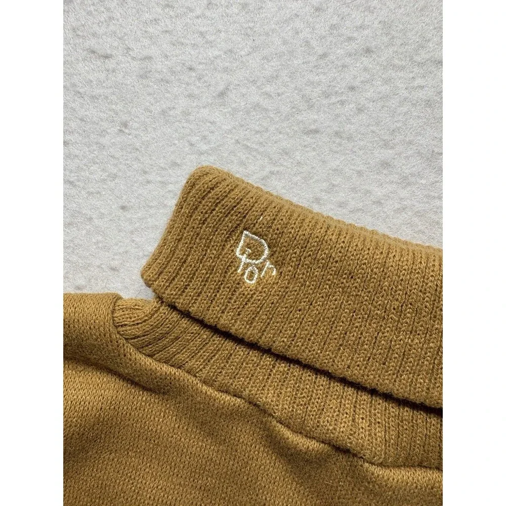 Vintage Christian Dior Dickie Neck Warmer Unisex Brown Acrylic Turtleneck Retro